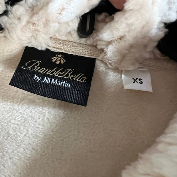 BumbleBella by Jill Martin Sherpa Shawl Collar Long Vest Charming Ivory, X-Small - Picture 3 of 7